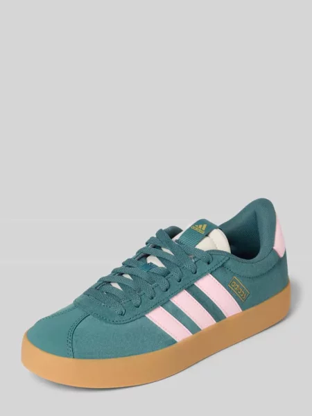Adidas sneakersy zamszowe Vl Court niebieskie