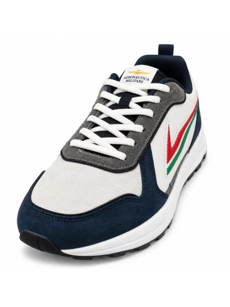 Sneakersy Aeronautica Militare skórzane niebieskie