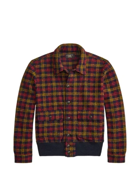 Geacă bomber Ralph Lauren Rrl în carouri albastru
