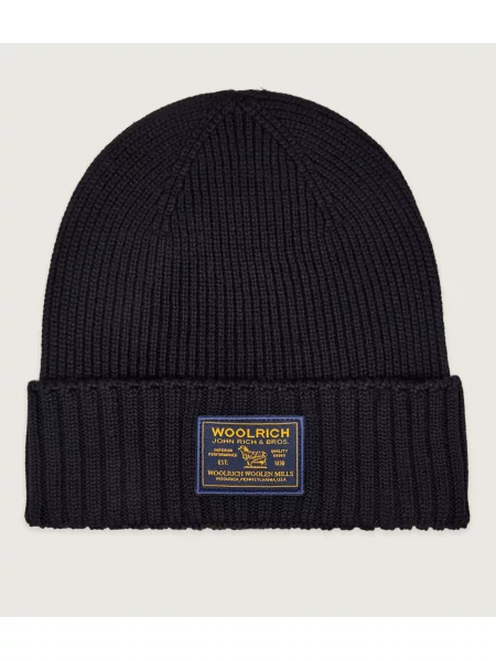 Woolrich De lână căciulă Legacy Patch negru