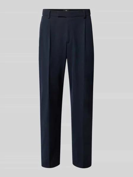 Spodnie o kroju tapered fit z dodatkiem model Servo' Cinque granatowe