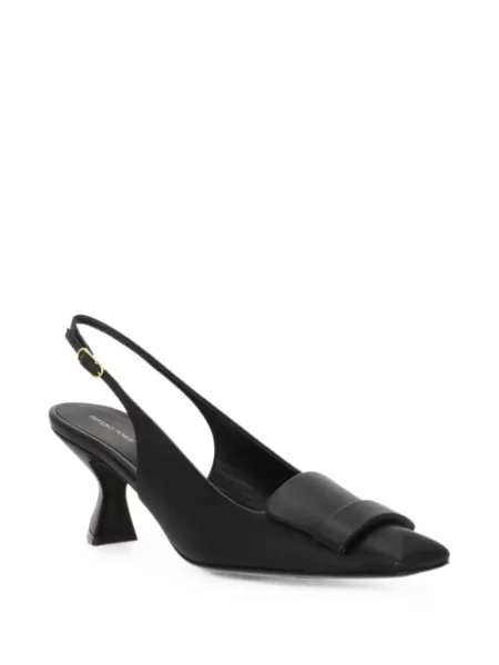Pantofi cu toc Sergio Rossi slingback negru