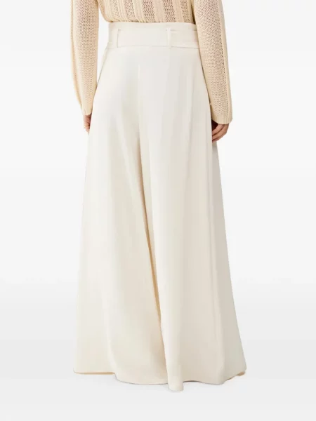 Pantaloni palazzo Pennyblack cu funde alb