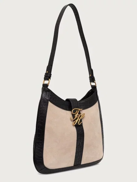 Tommy Hilfiger torebka hobo skórzana SCRIPT czarna