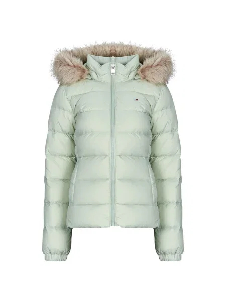 Geacă de blugi Tommy Jeans cu glugă verde