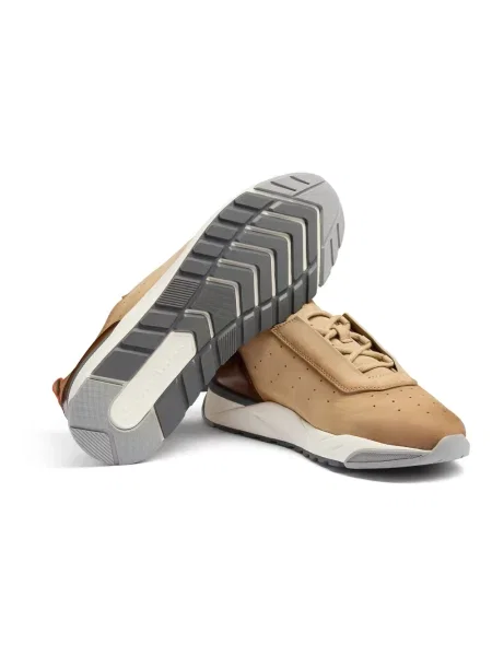 Sneakersy Santoni skórzane beżowe