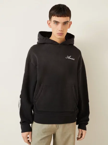 Amiri Oversized Mikina S Kapucí Bones černá