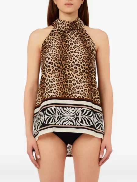 Top Liu Jo cu imprimeu animal print cu legături