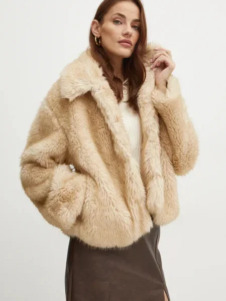 Palton de blană Bardot bej