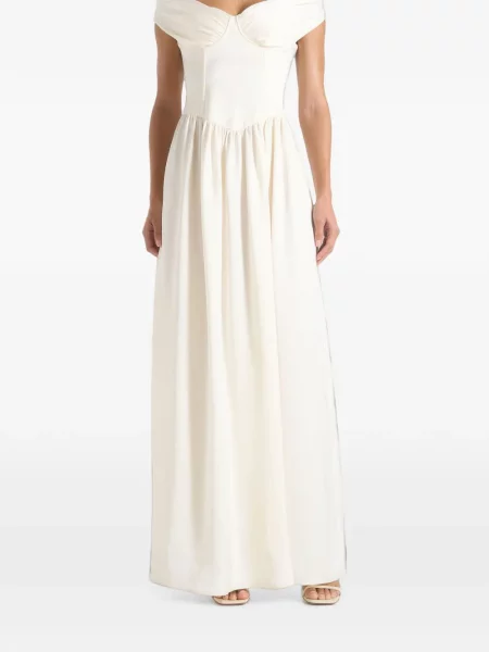 Rochie maxi Manière De Voir din satin alb