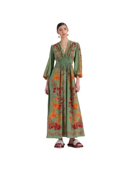 Długa sukienka maxi La Doublej zielona