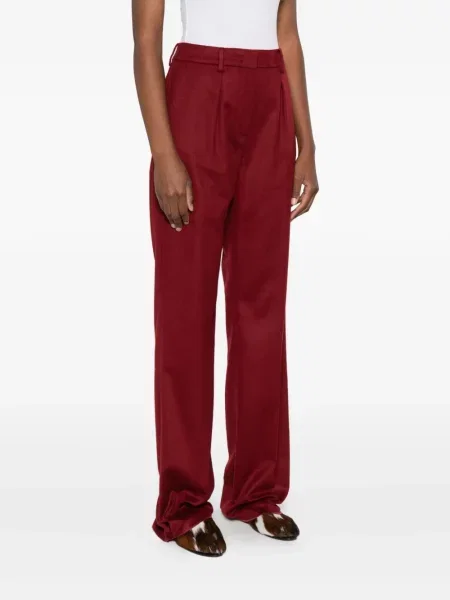 Pantaloni Max Mara plisate roșu