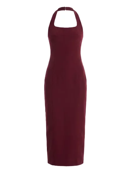 Rochie midi Axel 113 cu gât halter roșu