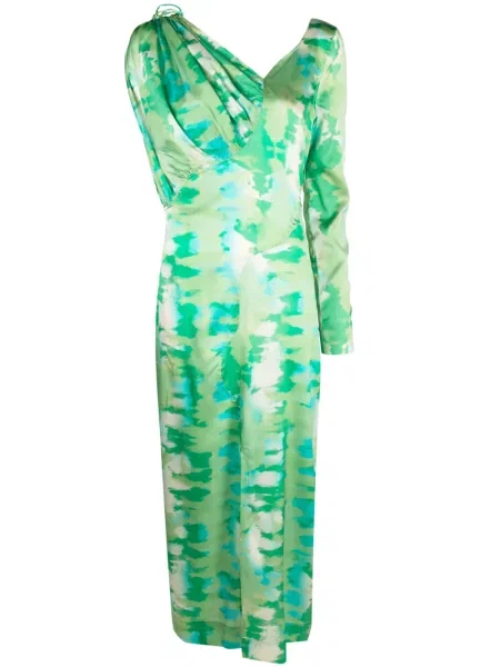 Rochie Ganni de mătase de costum verde