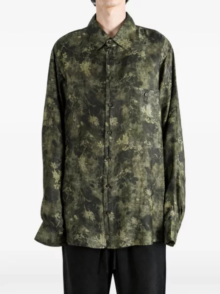 Lung cămașă Uma Wang cu model floral cu imagine verde