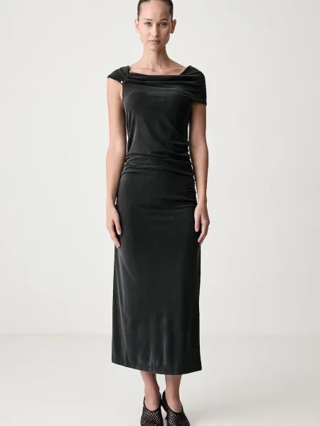 Stine Goya rochie din cupro negru