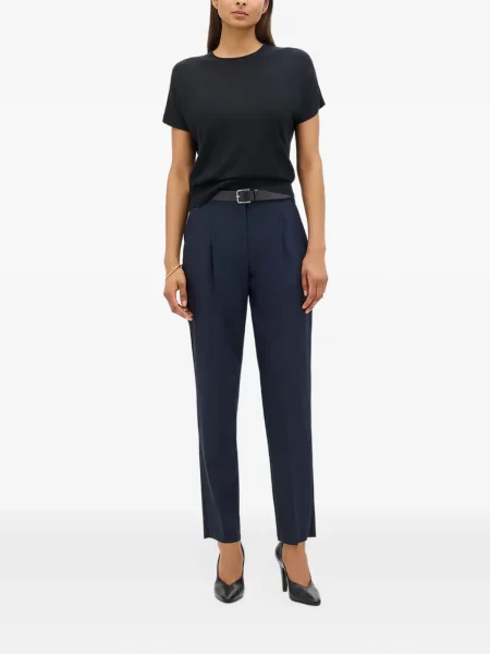 Pantaloni Another Tomorrow conici albastru