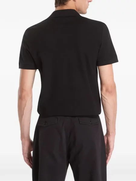 Tricou polo Lacoste cu autograf negru