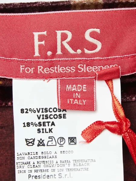 Gėlėtos kelnės F.r.s For Restless Sleepers velvetinės raudona
