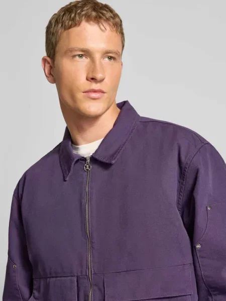 Kurtka koszulowa z wełny z z patką Model DOGMA WORK JACKET' Edwin fioletowa