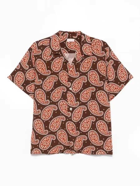 Риза Fursac с пейсли десен кафяво