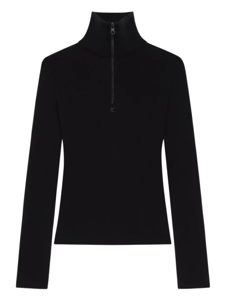 Top Courreges de lână negru