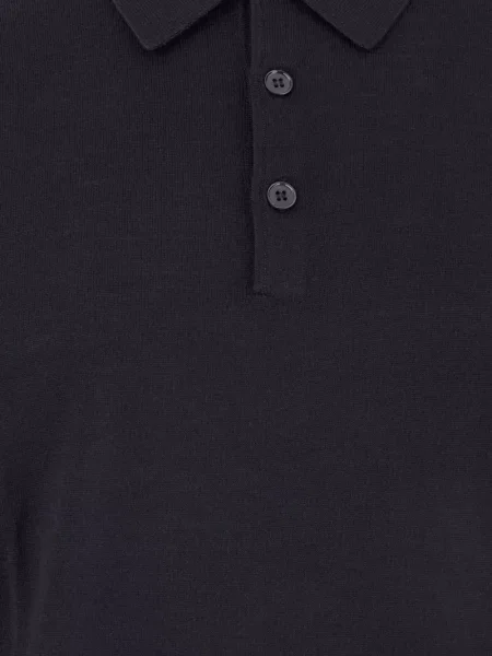 Lung tricou polo Paolo Ragazzini tricotate albastru