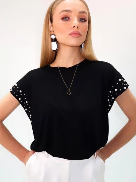 Trend Alaçatı Stili Tricou negru