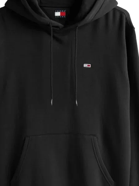 Majica s kapuljačom Tommy Hilfiger s autogramom crna
