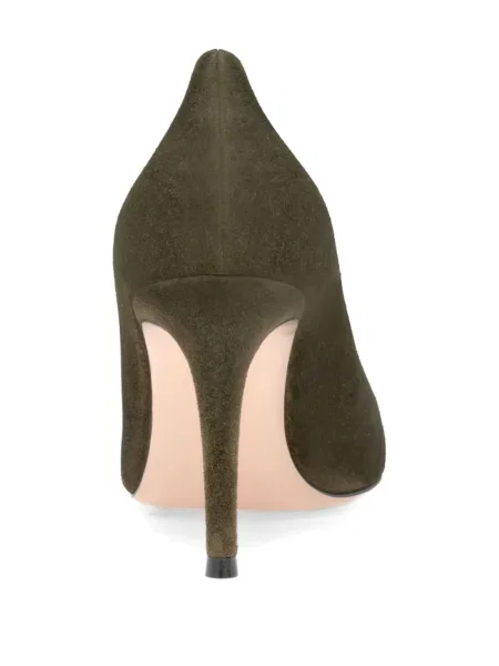 Pantofi cu toc Gianvito Rossi din piele de căprioară verde