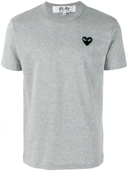 Tricou Comme Des Garcons Play cu motiv cu inimi gri