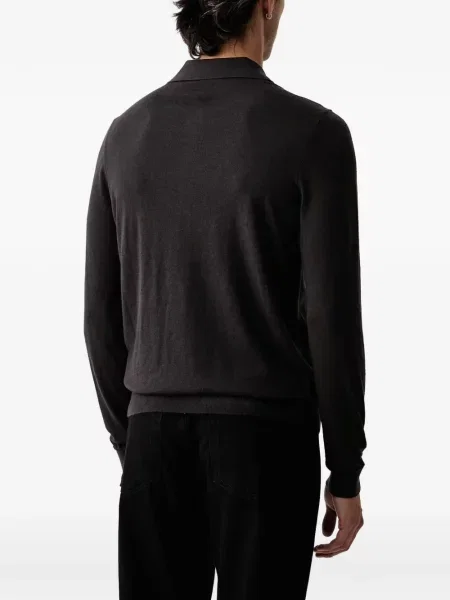 Lung tricou polo Armani Exchange negru