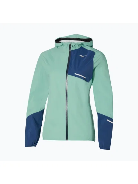 Női futódzseki Mizuno Waterproof ER poros jáde. Méret: L zöld