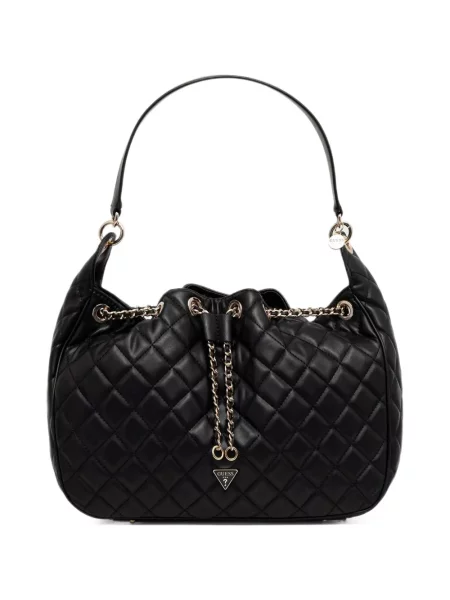 Matlasat geanta hobo Guess negru