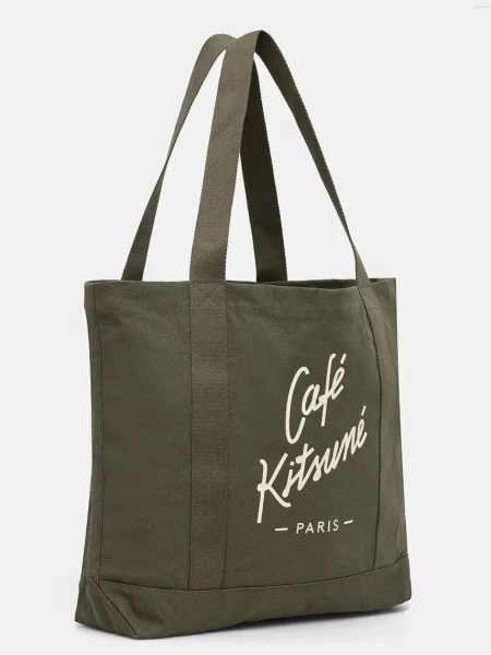 Τσάντα Café Kitsuné Tote πράσινο