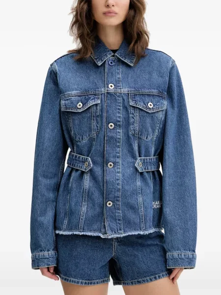 Cu centură geacă de blugi Karl Lagerfeld Jeans albastru