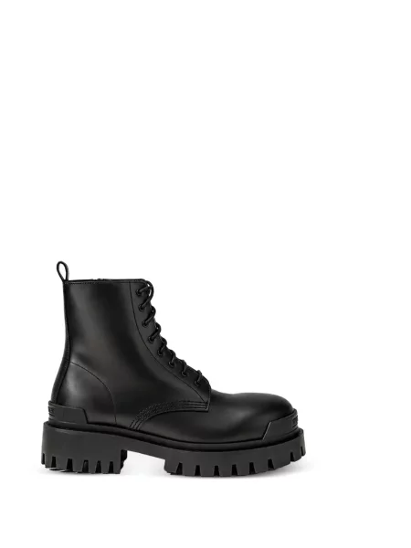 Botine Balenciaga cu șireturi din dantelă negru