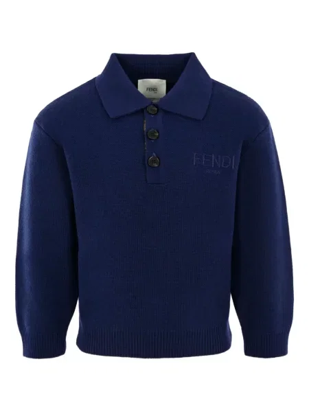 Koszulka polo dziecięca Fendi niebieska