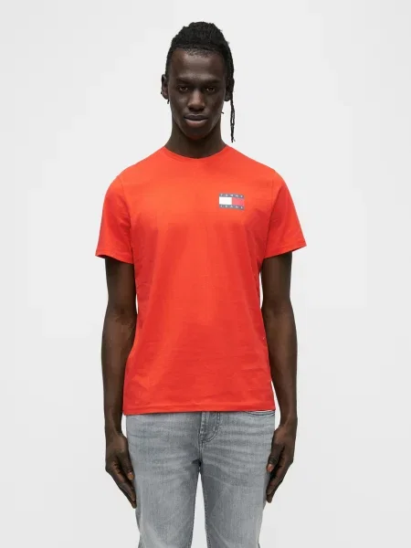 Tommy Jeans Tricou ESSENTIAL orange roșu