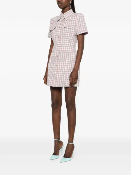 Sukienka mini Willy Chavarria w kratę biała
