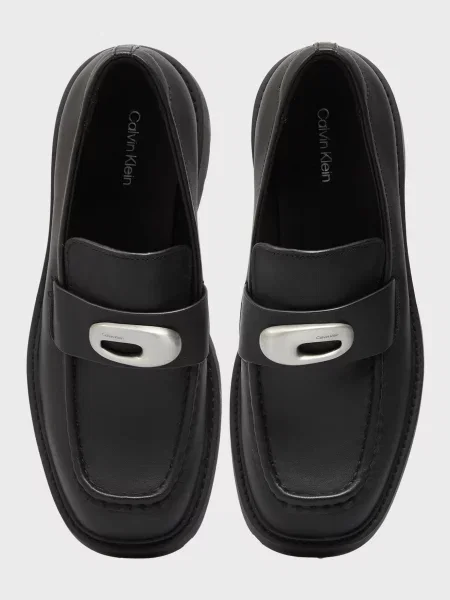 Шкіряні лофери Calvin Klein Jeans чанкі чорні