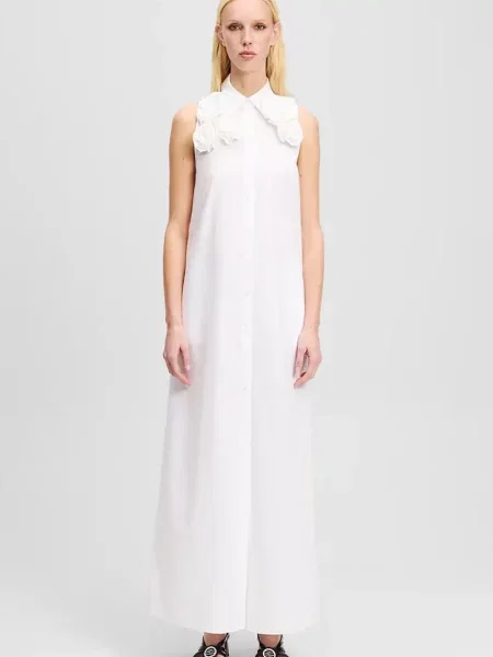 Karl Lagerfeld rochie din maxi drept alb