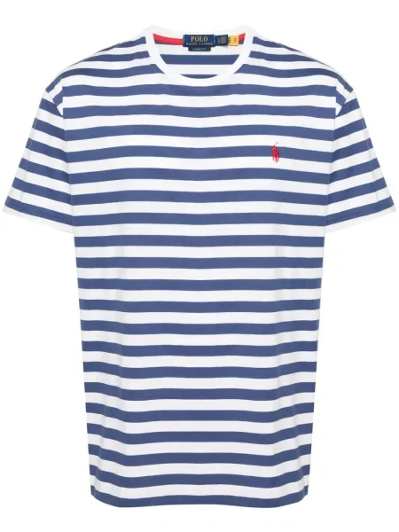 Поло тениска Polo Ralph Lauren с десен рибена кост синьо