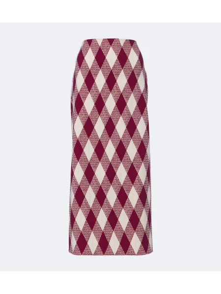Fustă tip creion Oscar De La Renta de lână cu model argyle