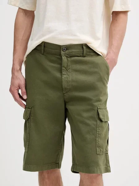 Kratke hlače iz mešanice lana United Colors of Benetton zelena