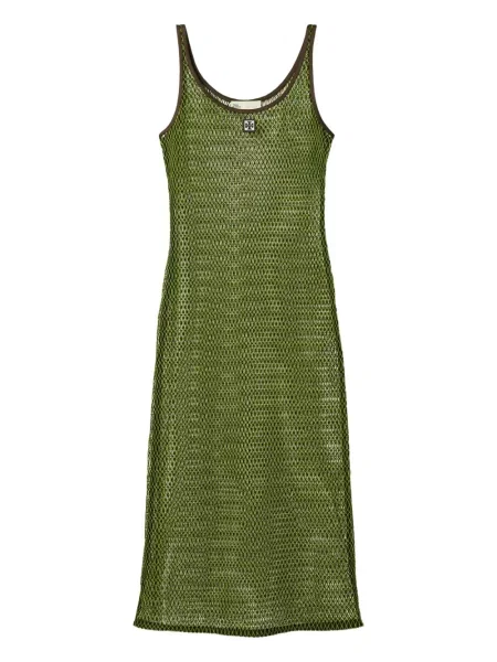 Rochie midi Tory Burch plasă până la genunchi de costum verde