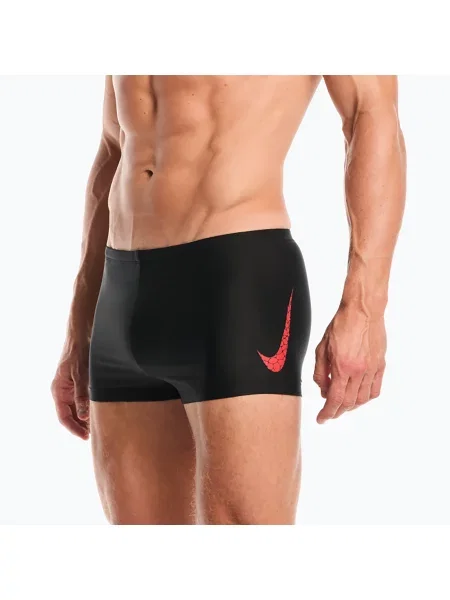 Kąpielówki pływackie Nike Logo Graphic Square Leg University Red czarne