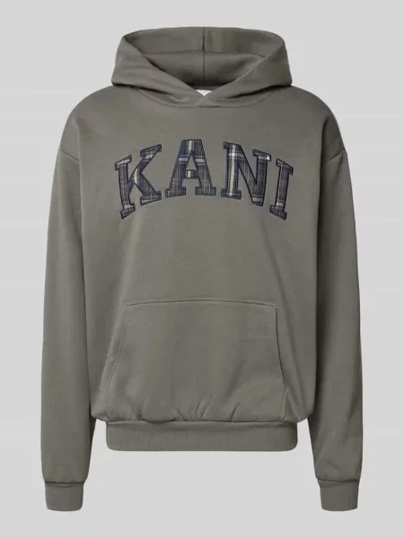 Bluza z kapturem wyhaftowanym logo i kieszenią kangurką Karl Kani