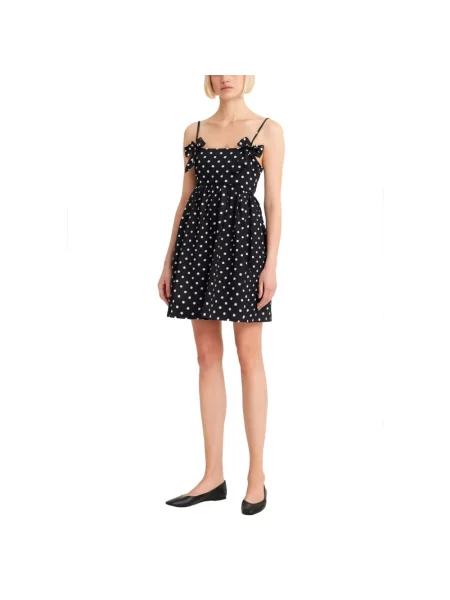 Sukienka mini Ganni w grochy czarna
