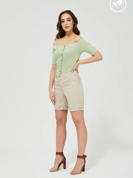 Pantaloni scurți Moodo din lyocell alb